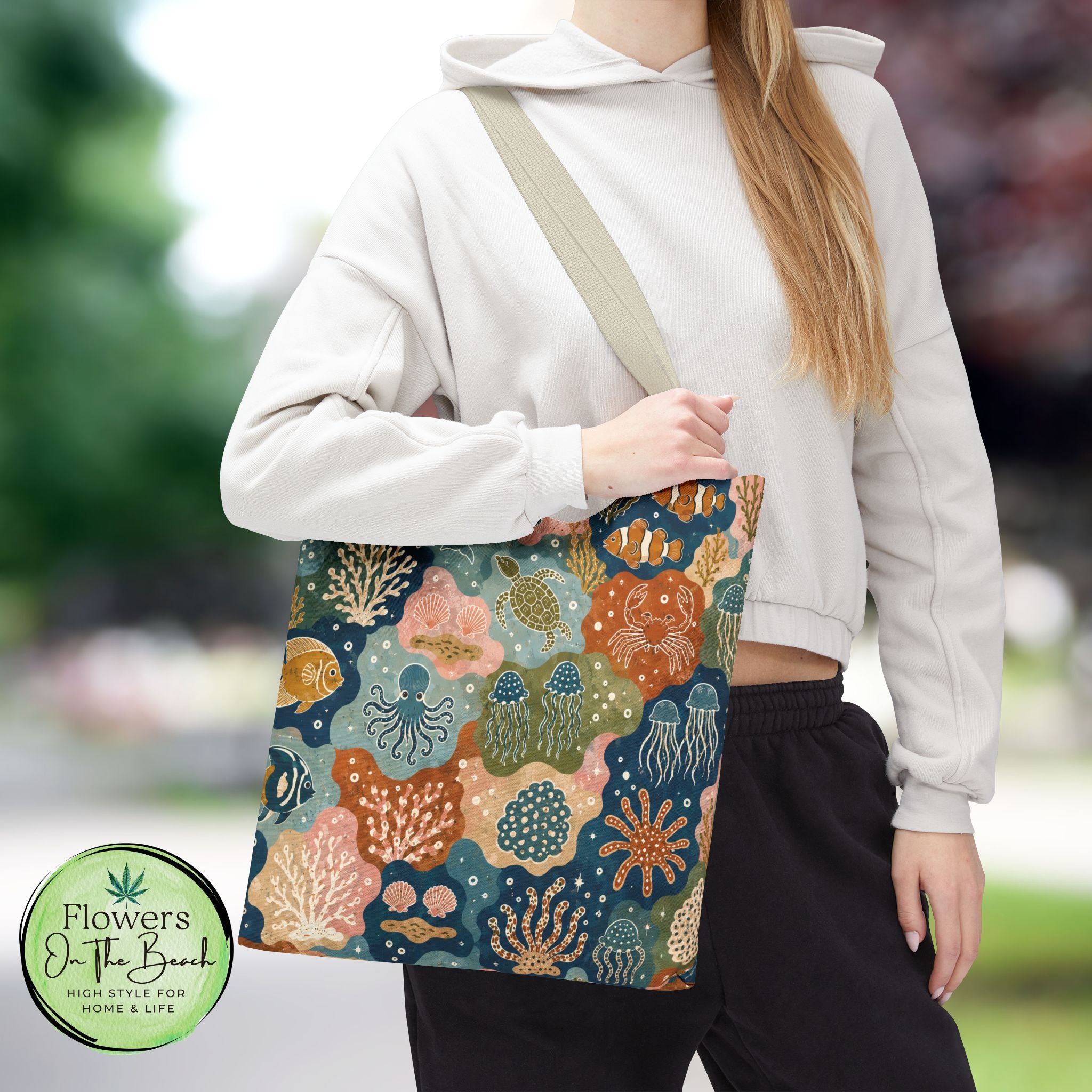 Colorful Sea Creature Tote Bag