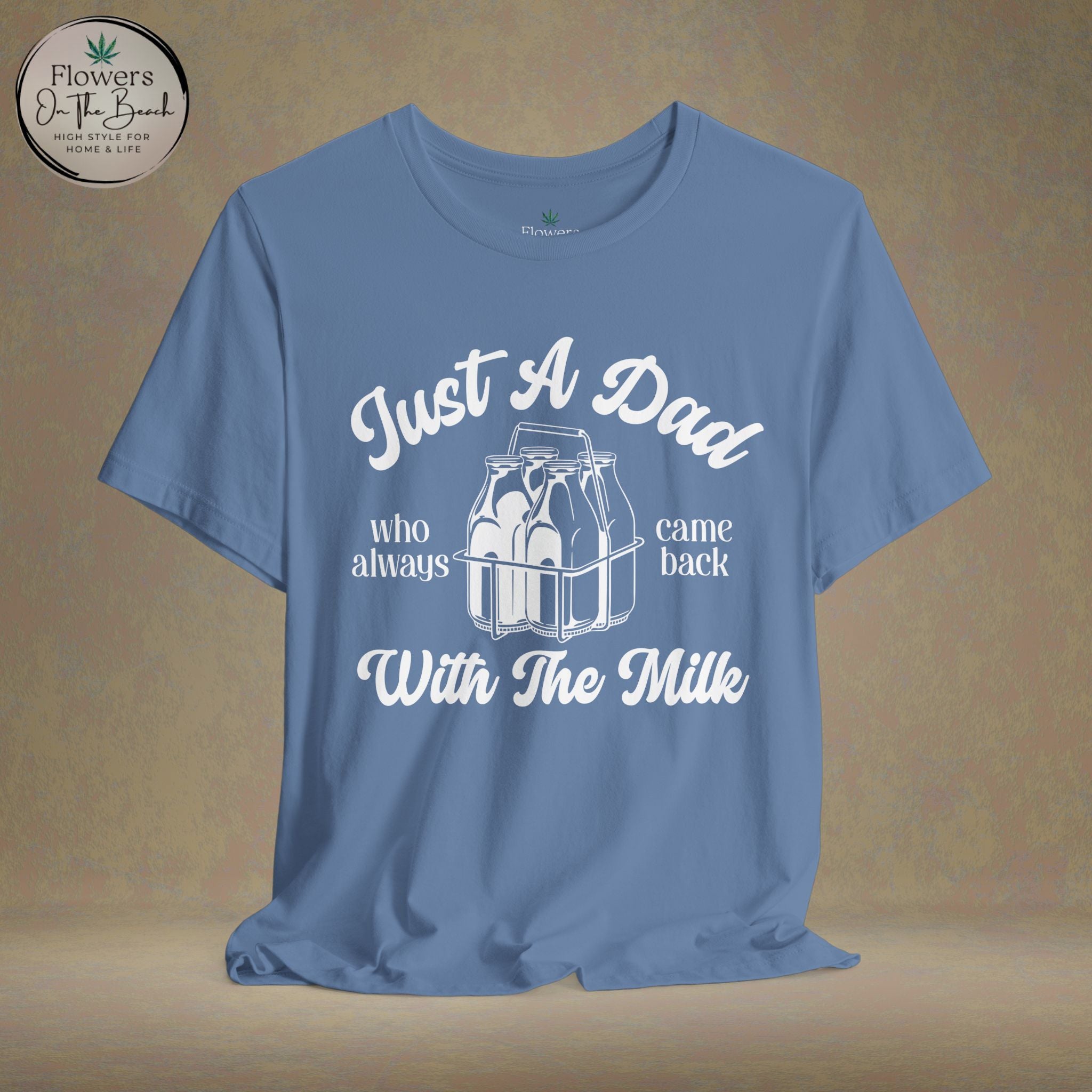 Just A Dad Who Came Back With Milk - Retro Vibe Dad Tee