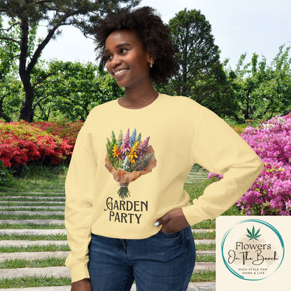 Garden Party Lightweight Crewneck, Stoner Valentines Gift, Floral Stoner Jumper, Marijuana Lover Shirt, 420 Humor Tshirt, Cannabis Humor