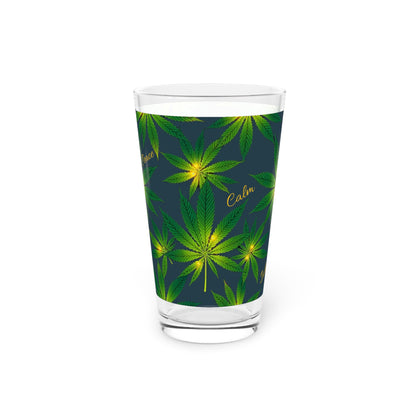 Stylish, Relaxing Cannabis-Inspired Pint Glass, Unique Beer Mug, Lifestyle Stoner Gift, Weed Lover Gift, 420 Drinkware, 420 Glass, 420 Gift