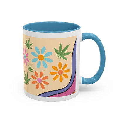 Weed Mug, Stoner Gift Mug, Groovy Stoner Mug, 70s Weed Gift, Groovy Weed Mug, Hippie Gift Mug, Accent Coffee Mug (11, 15oz)