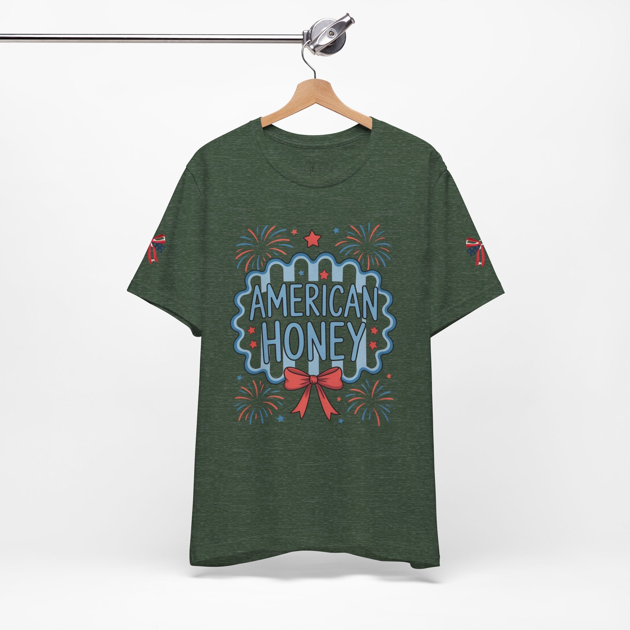 American Honey Fireworks and Bows Tee | Red White Blue Patriotic