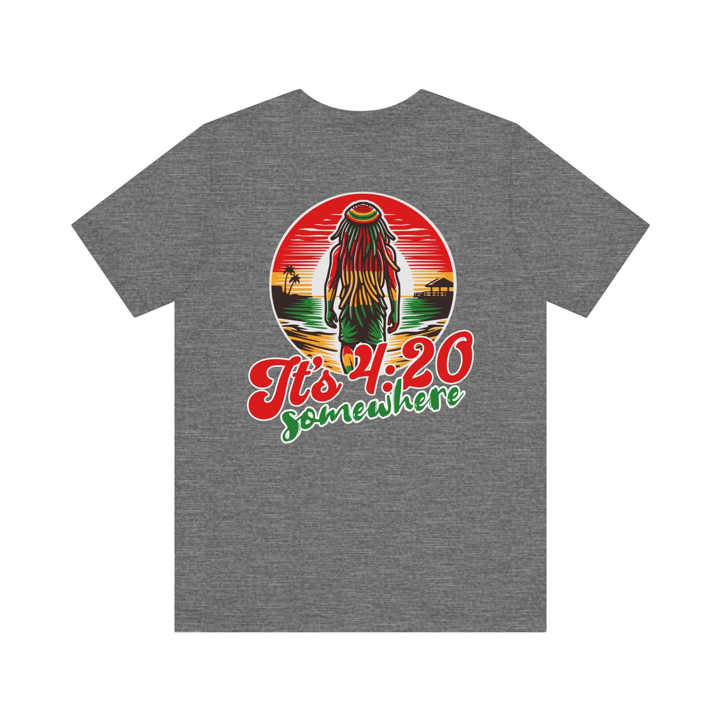 Rasta T-Shirt, Weed Smokers Tee, 420 Shirt, Unisex Jersey Short Sleeve Tee, Casual Stoner Apparel, 420 Somewhere, Rasta Holiday T-shirt