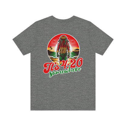 Rasta T-Shirt, Weed Smokers Tee, 420 Shirt, Unisex Jersey Short Sleeve Tee, Casual Stoner Apparel, 420 Somewhere, Rasta Holiday T-shirt