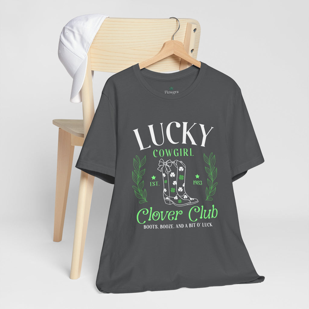 Cowgirl Boots Shamrock Lucky Cowgirl Clover Tee