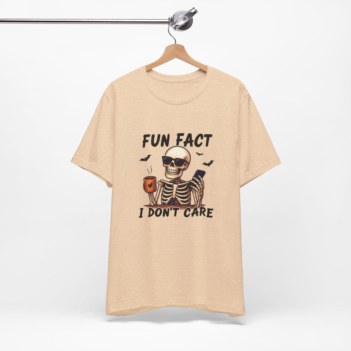 Skeleton 'Fun Fact I Don't Care' Halloween Tee