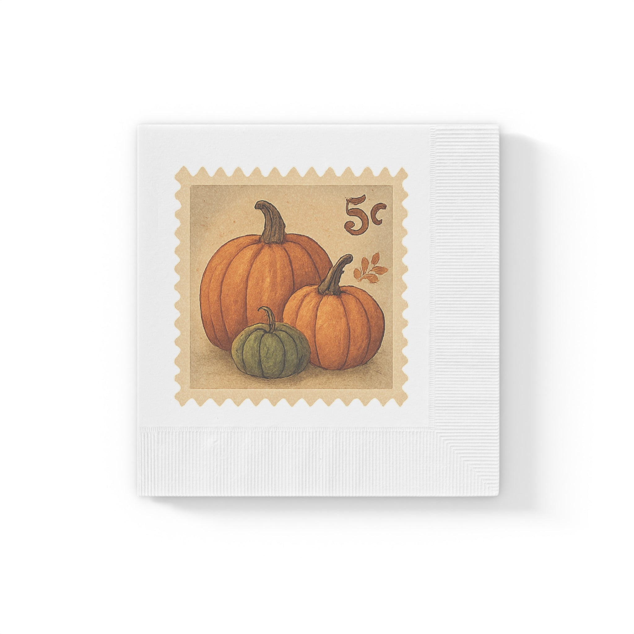 Vintage Fall Pumpkins Postage Stamp Napkins