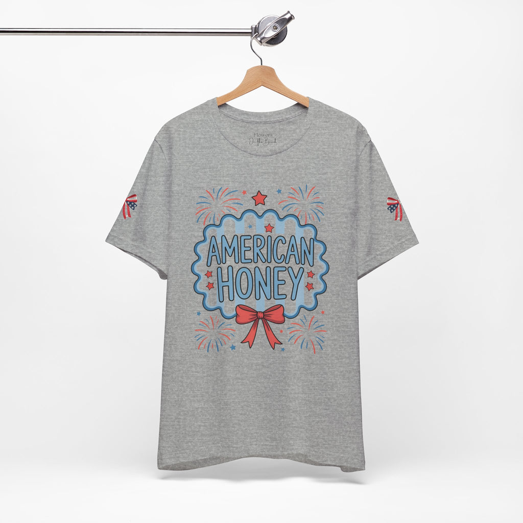 American Honey Fireworks and Bows Tee | Red White Blue Patriotic