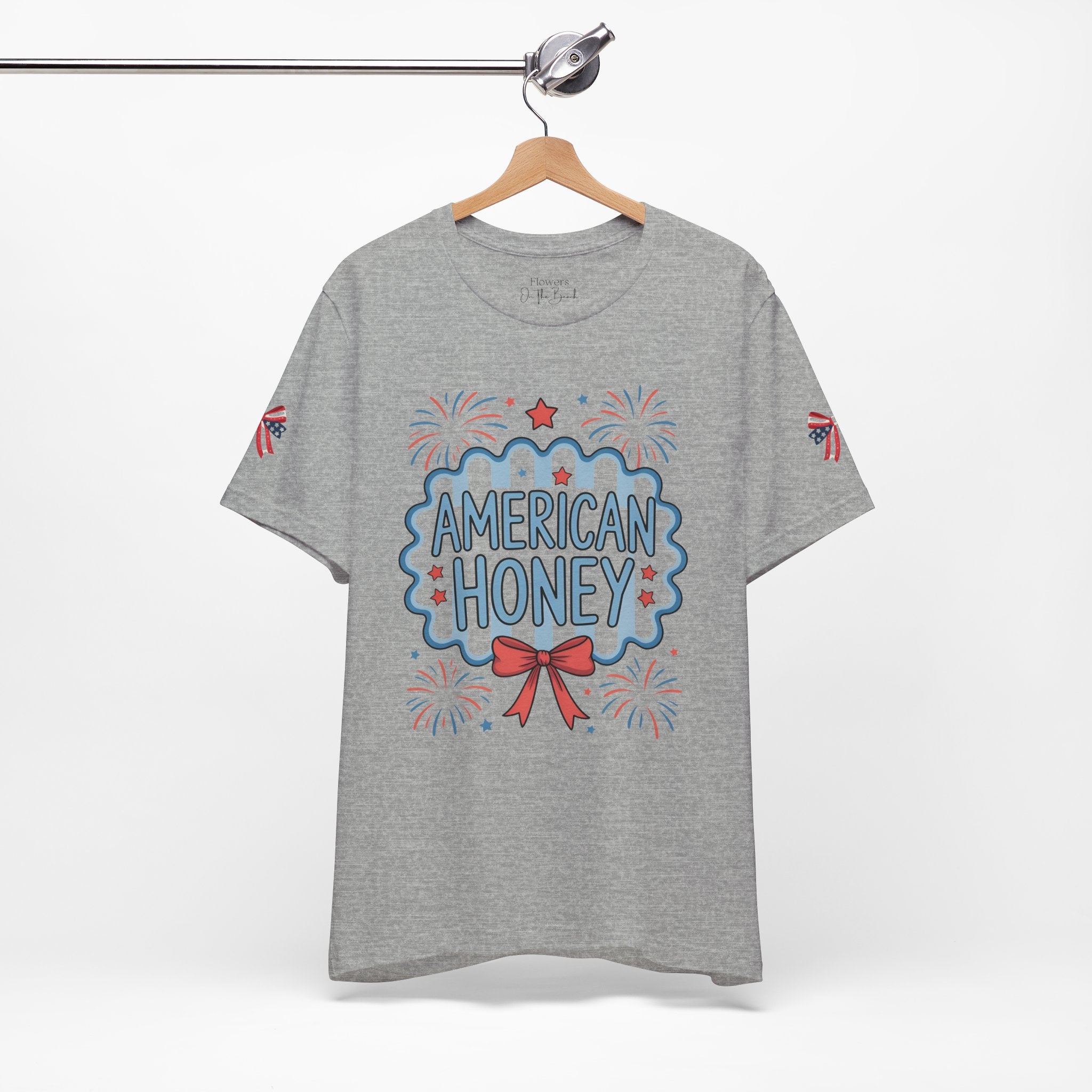 American Honey Fireworks and Bows Tee | Red White Blue Patriotic