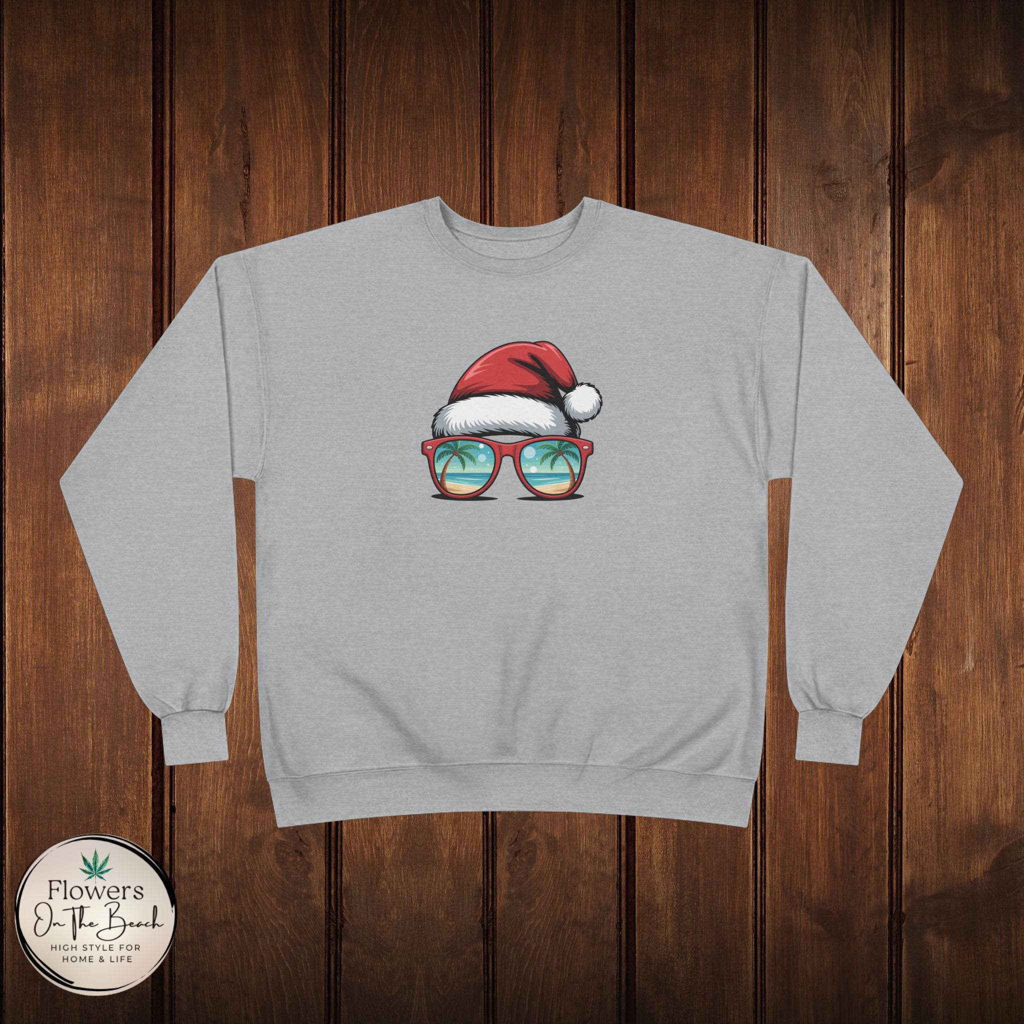 Beach Christmas Santa with Shades Sweatshirt