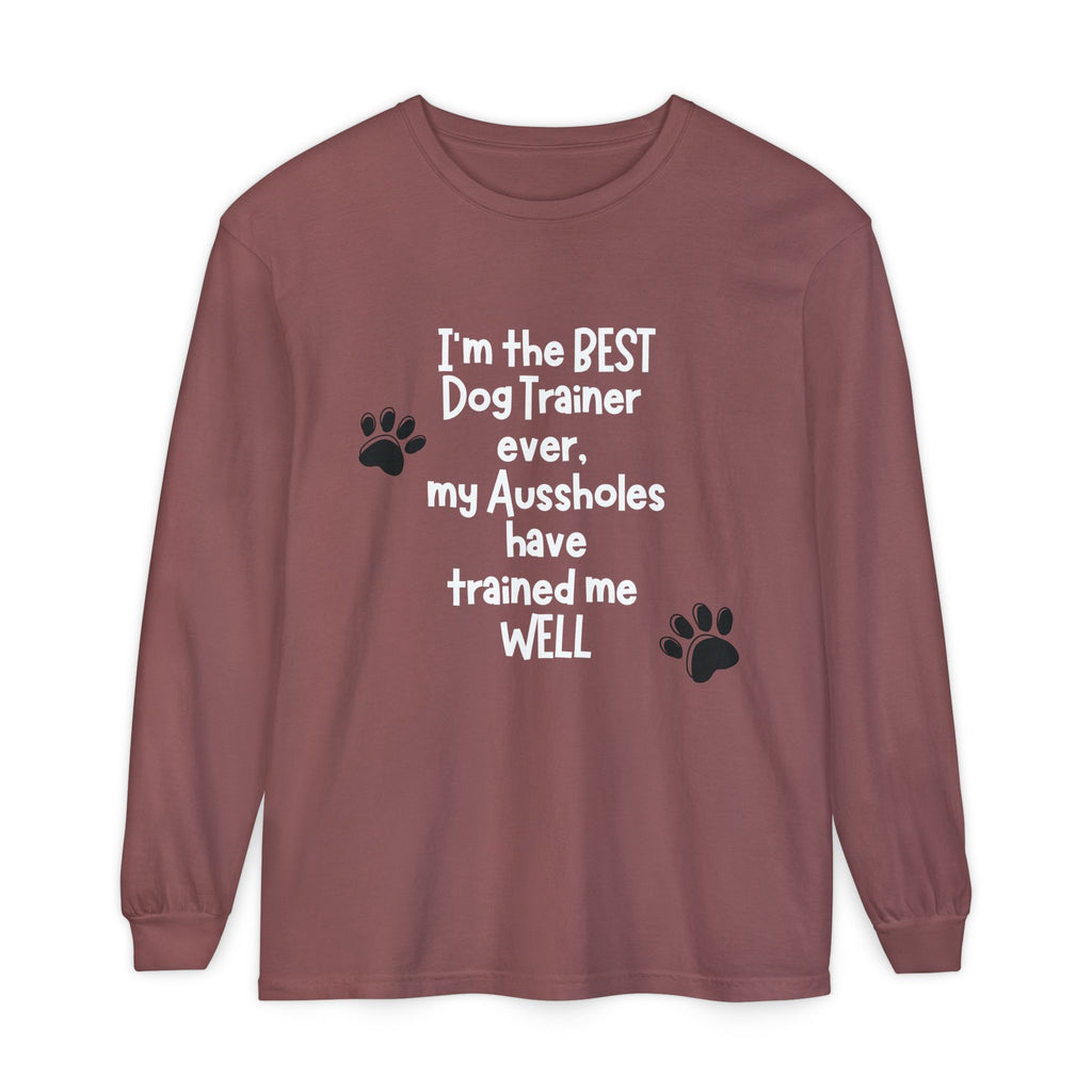 Custom Order; Dog Trainer Aussie Long Sleeve Shirt, Dog Trainer Gift, Dog Lover Gift