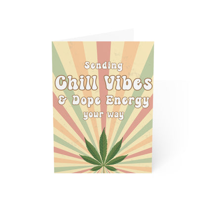 Blank Note Cards, Stoner Card,  Chill Vibes Greeting Card, Sending Chill Vibes and Dope Energy Card, Stoner Card, 420 Theme Note Card