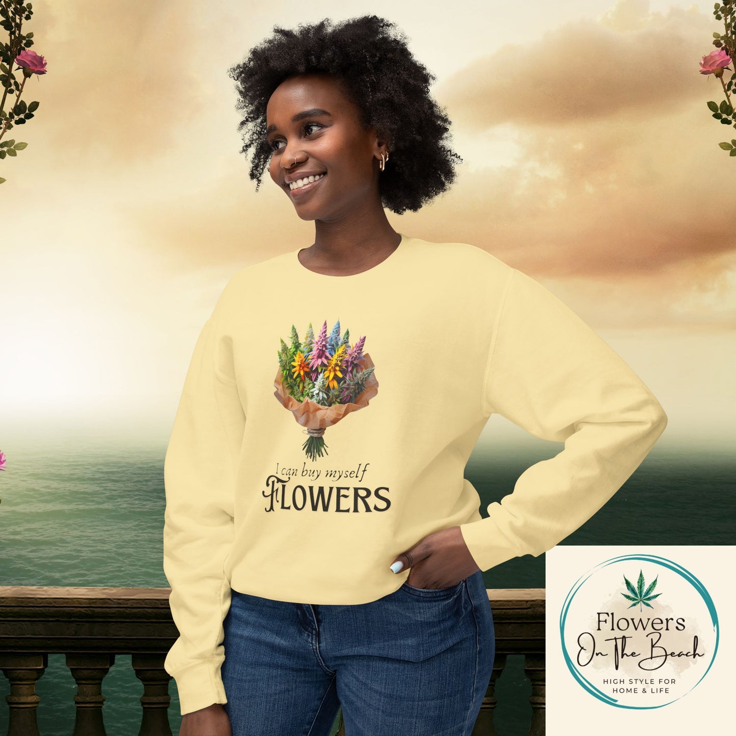 Empowerment Sweatshirt, I Can By Myself Flowers, Valentines Crewneck, Empower Women Sweatshirt, Weed Love Jumper, Stoner Sweatshirt, 420