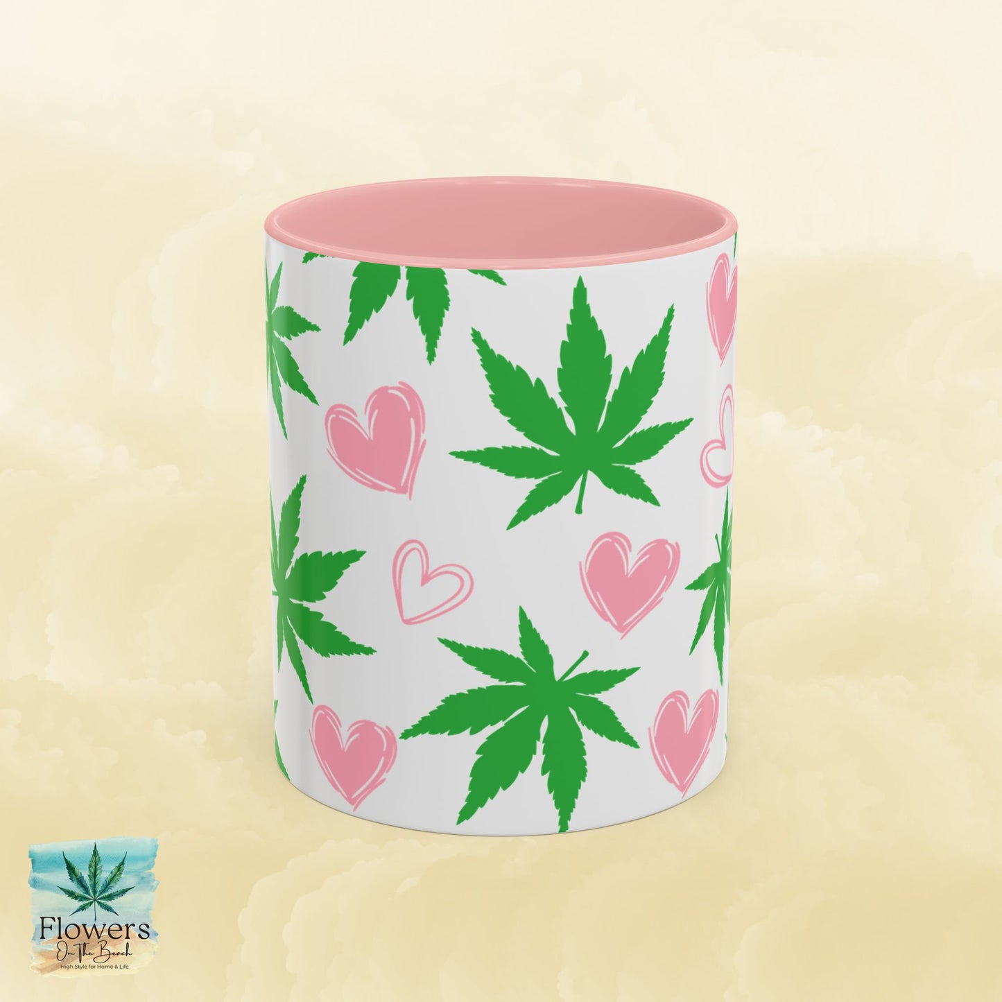 Mug, Simple and Stylish Stoner Valentine's Day Coffee Cup, Romantic Weed Lover Gift, Cannabis Culture 420, 11 or 15oz