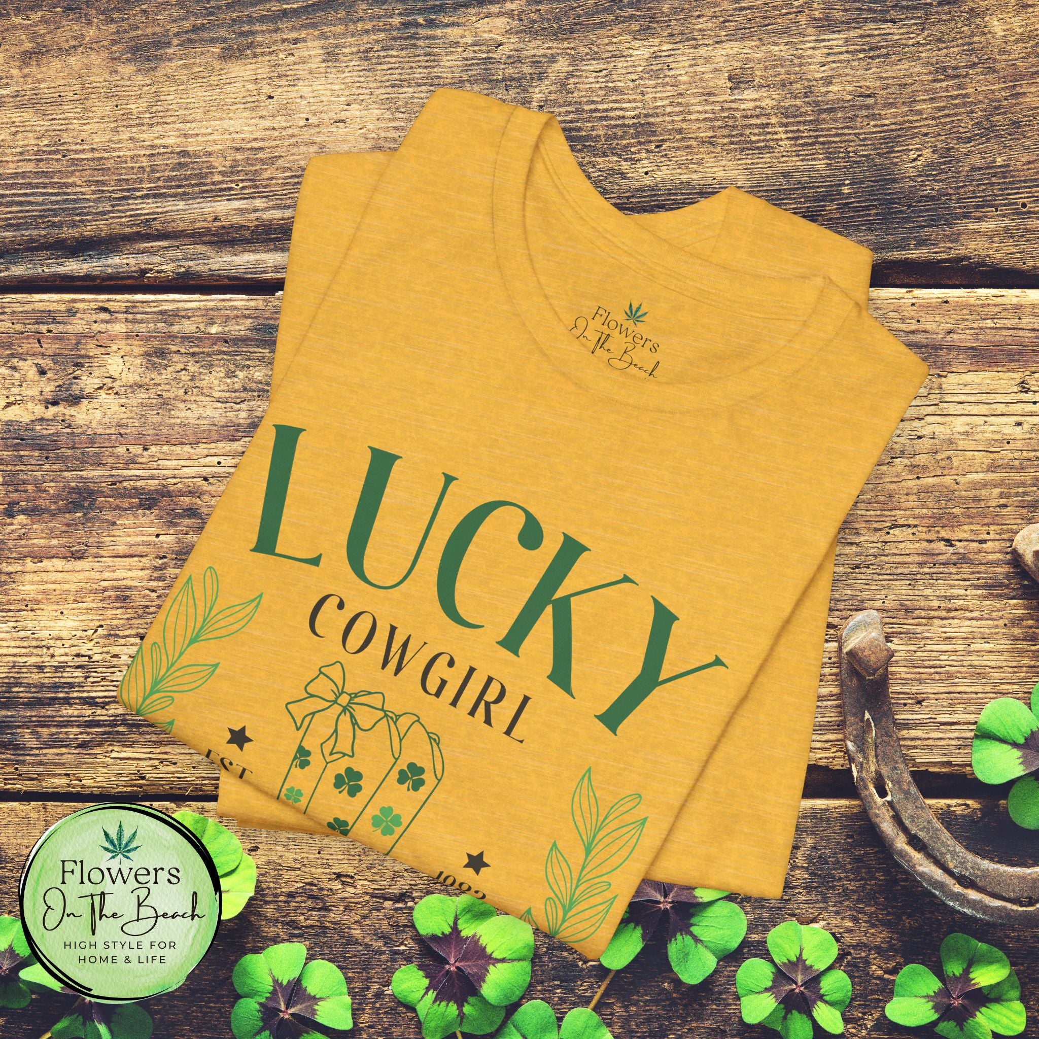 Cowgirl Boots Shamrock Lucky Cowgirl Clover Tee