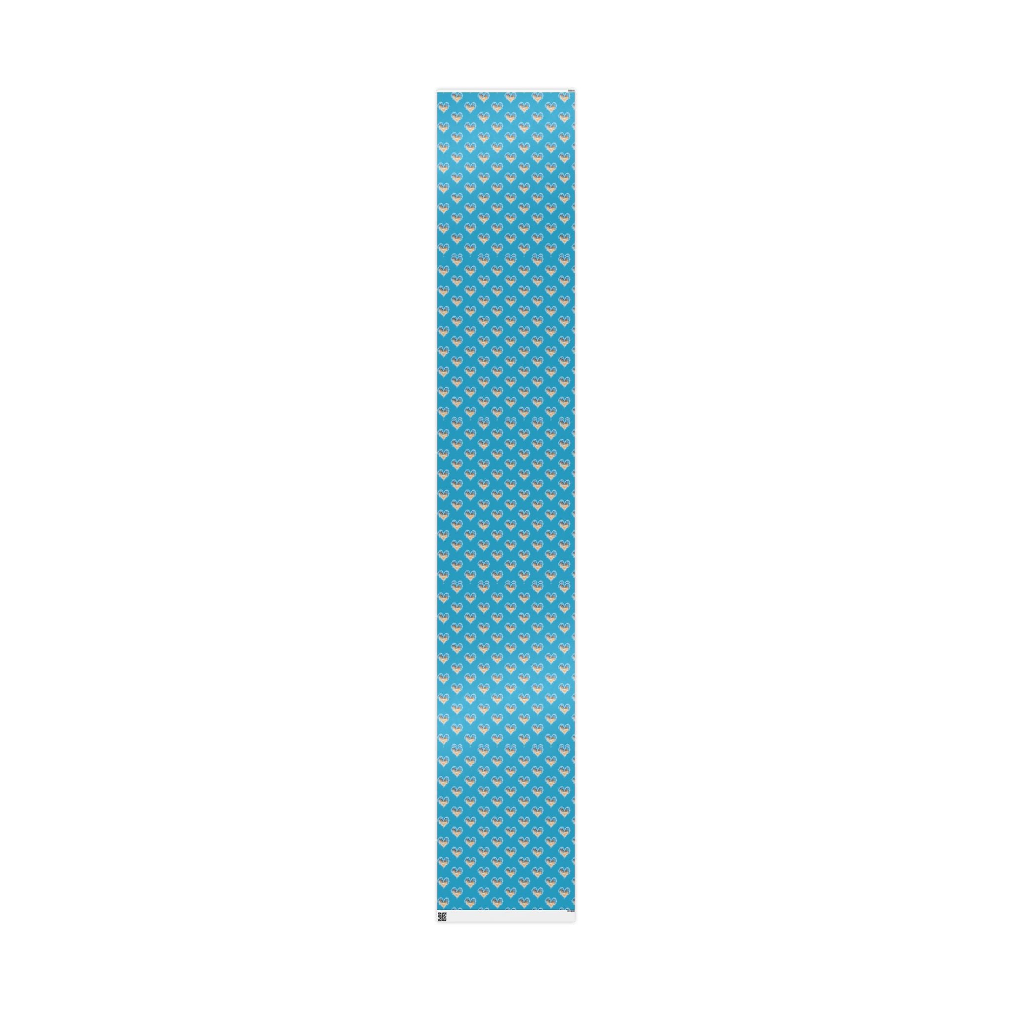 Turquoise Heart Waves and Sand Gift Wrap