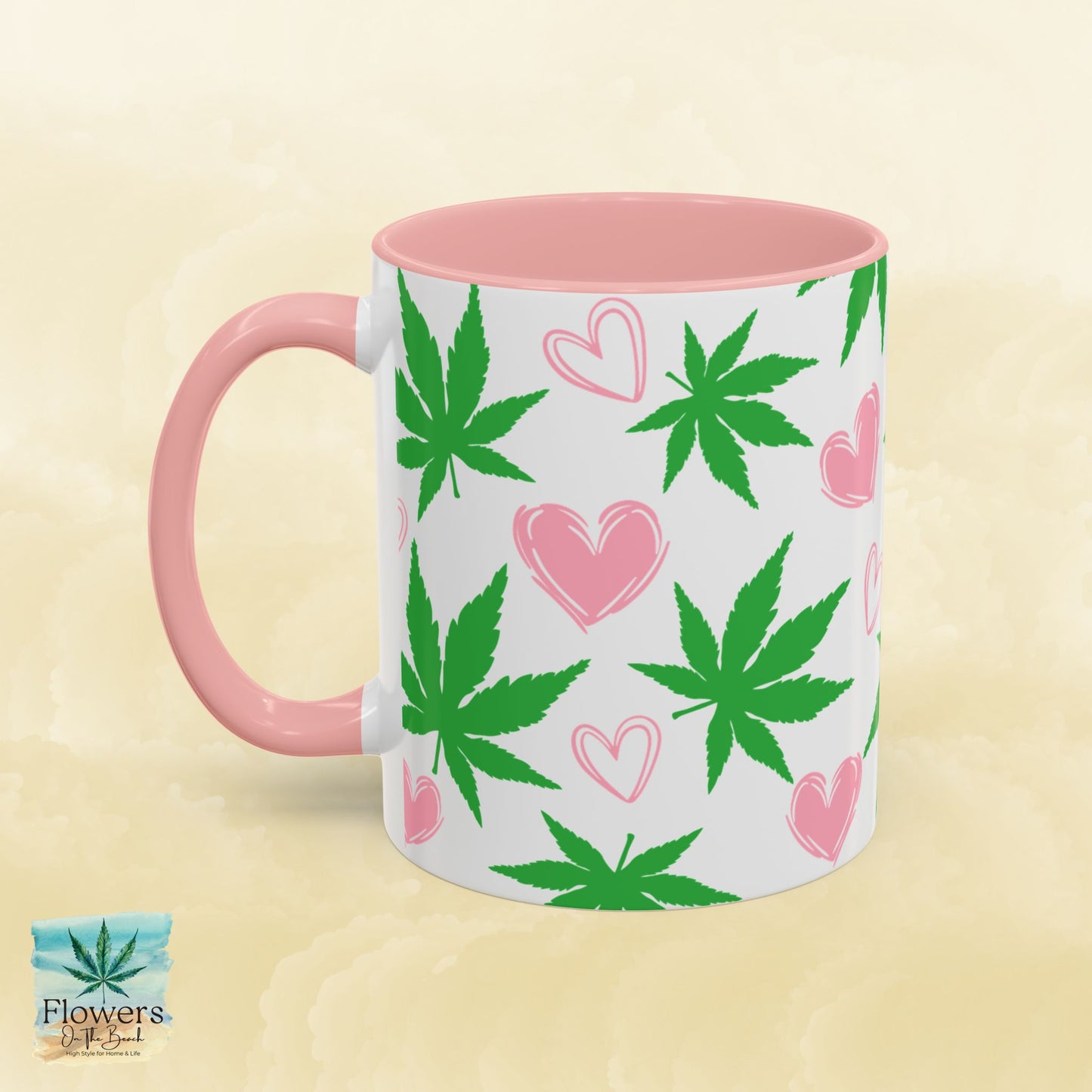Mug, Simple and Stylish Stoner Valentine's Day Coffee Cup, Romantic Weed Lover Gift, Cannabis Culture 420, 11 or 15oz