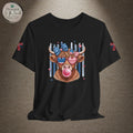 All-American Girl Highland Cow T-Shirt — Patriotic Cute Cow Tee
