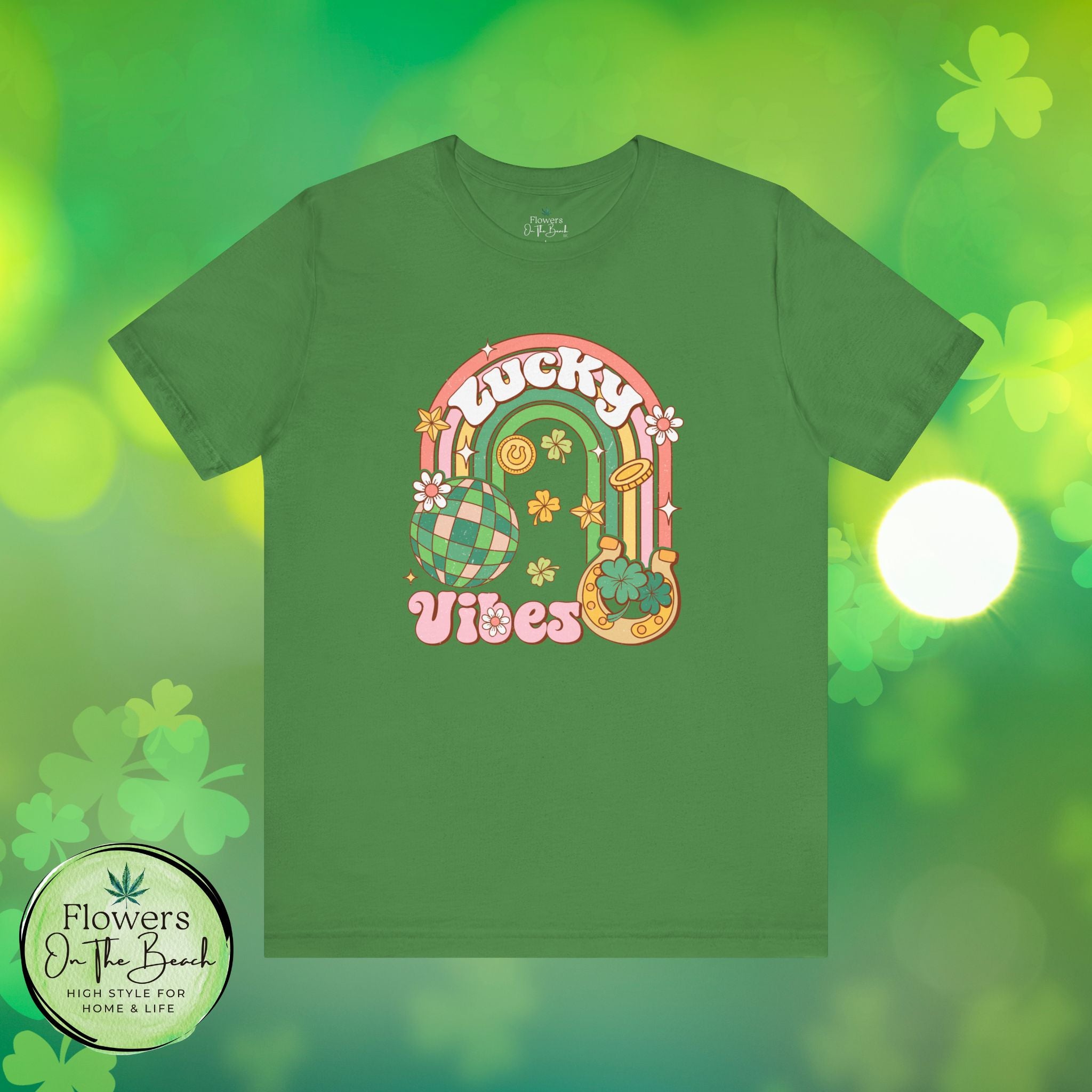 Lucky Vibes Rainbow Pot of Gold Retro Tee