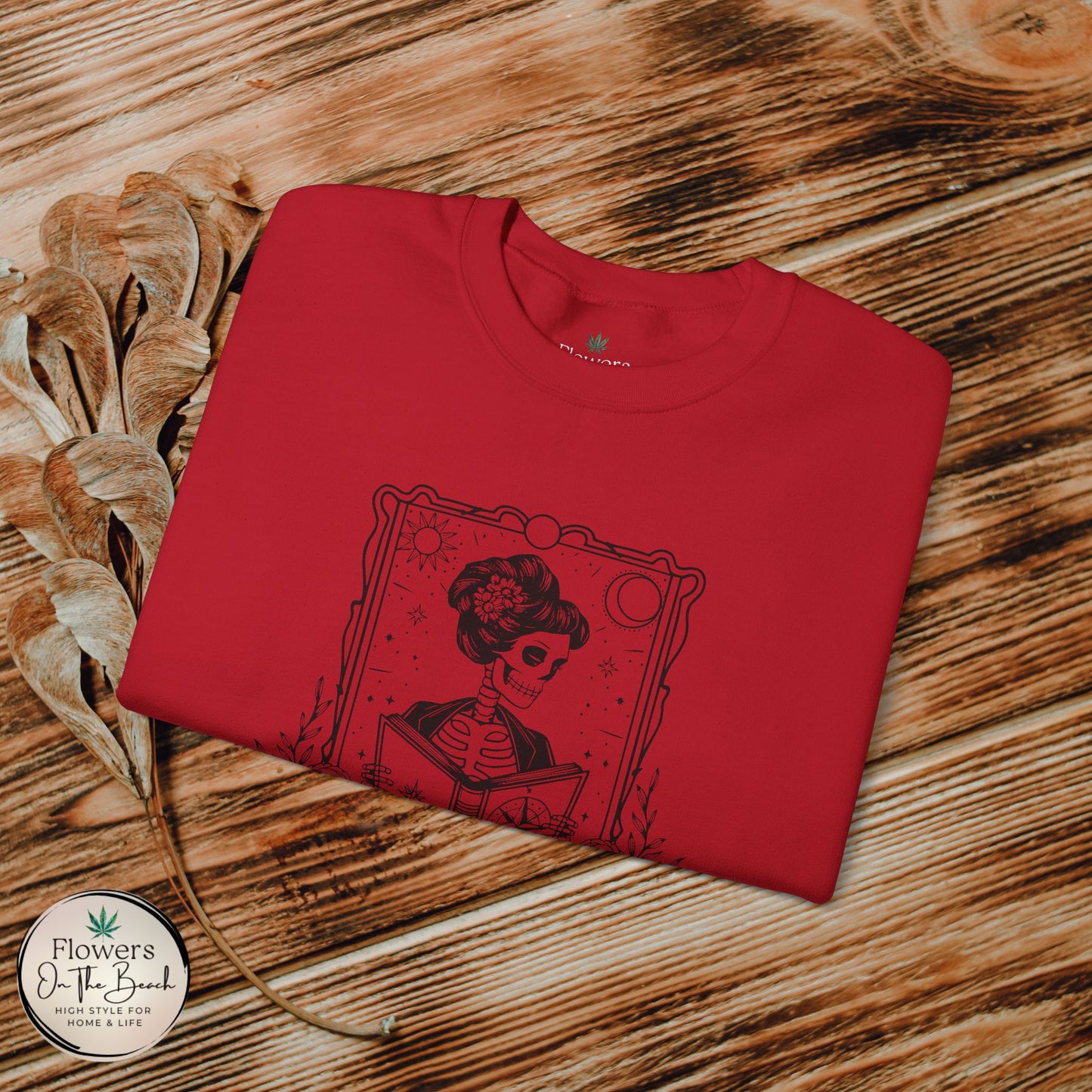 Tarot Card Skeleton Sweatshirt, The Reader Graphic Design, Gift for Tarot Lovers, Skeleton Clothing, Gothic Sweatshirt, Book Lover Apparel