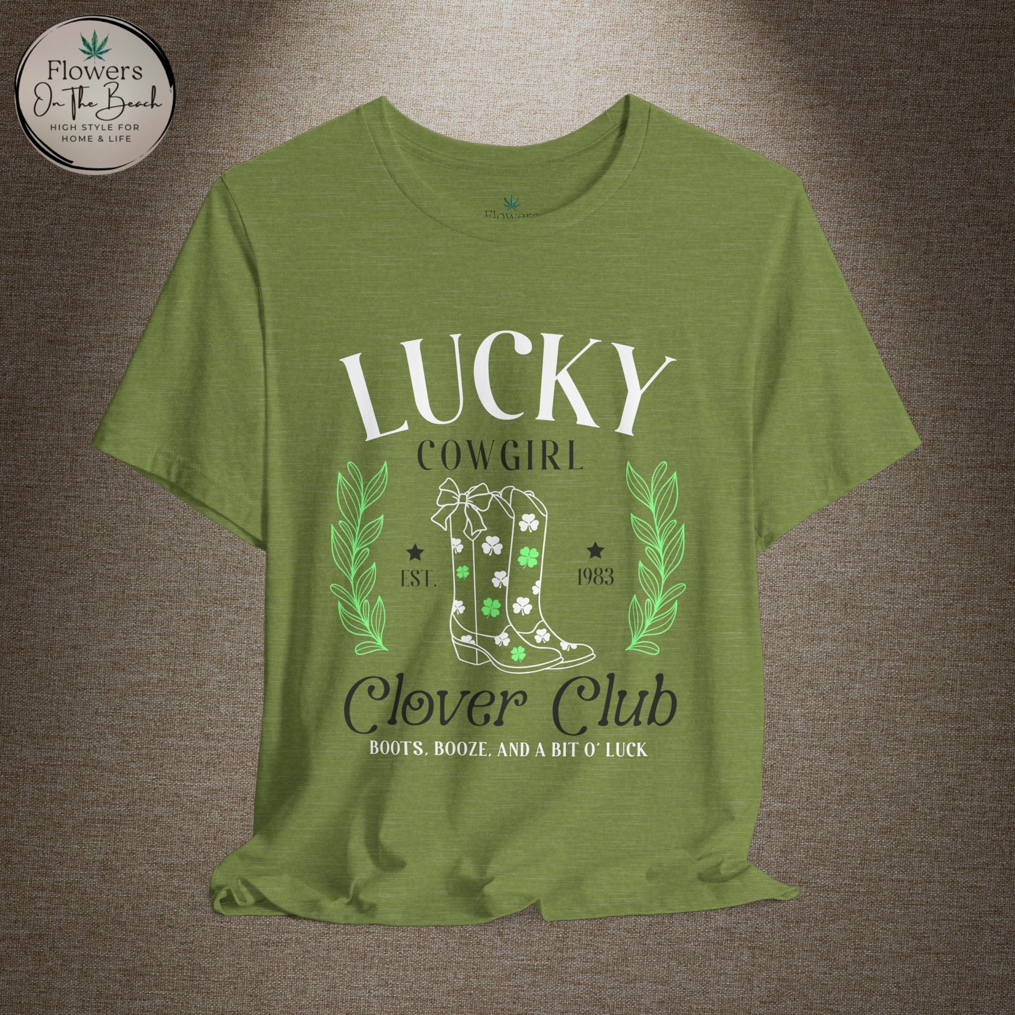 Cowgirl Boots Shamrock Lucky Cowgirl Clover Tee