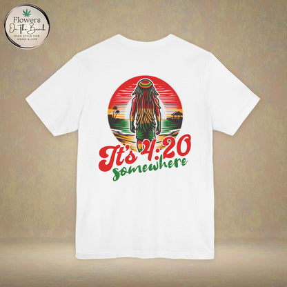 Rasta T-Shirt, Weed Smokers Tee, 420 Shirt, Unisex Jersey Short Sleeve Tee, Casual Stoner Apparel, 420 Somewhere, Rasta Holiday T-shirt