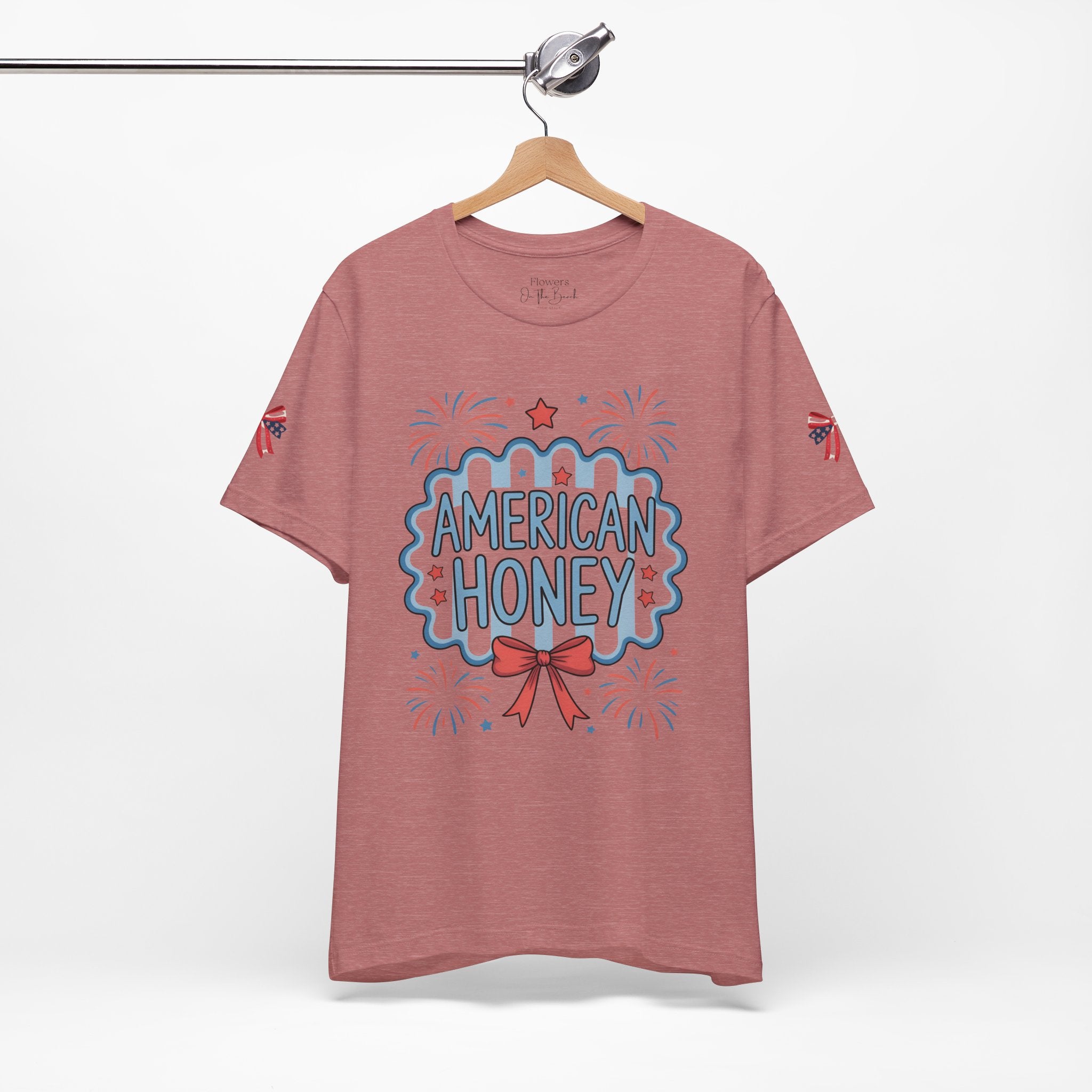American Honey Fireworks and Bows Tee | Red White Blue Patriotic