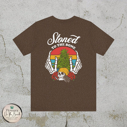 Stoned to the Bone Stoner T-Shirt, Weed Smokers Tee, 420 Holiday Shirt, Unisex Jersey Short Sleeve Tee, Casual Stoner Apparel, Rasta Apparel