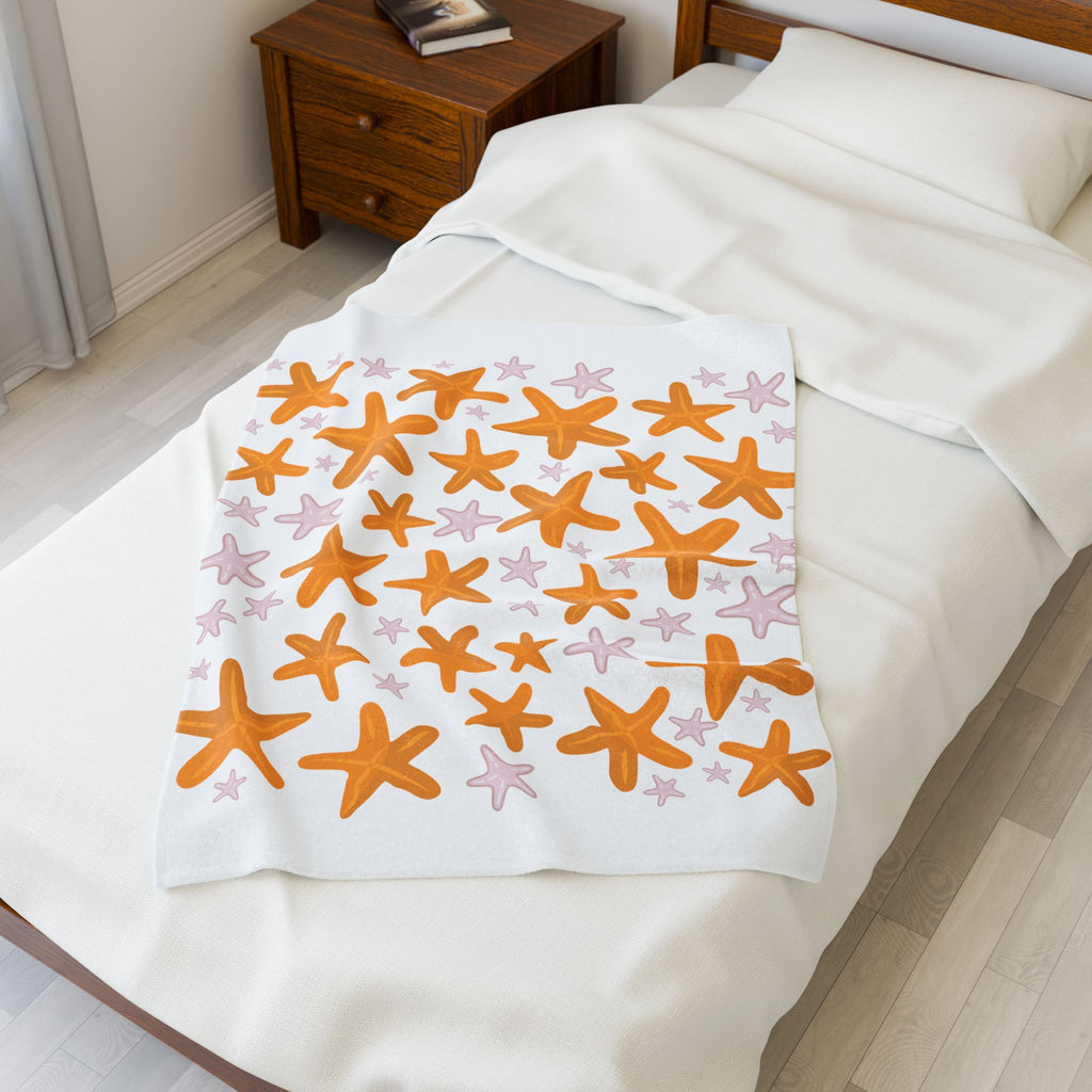 Orange Velveteen Plush Blanket