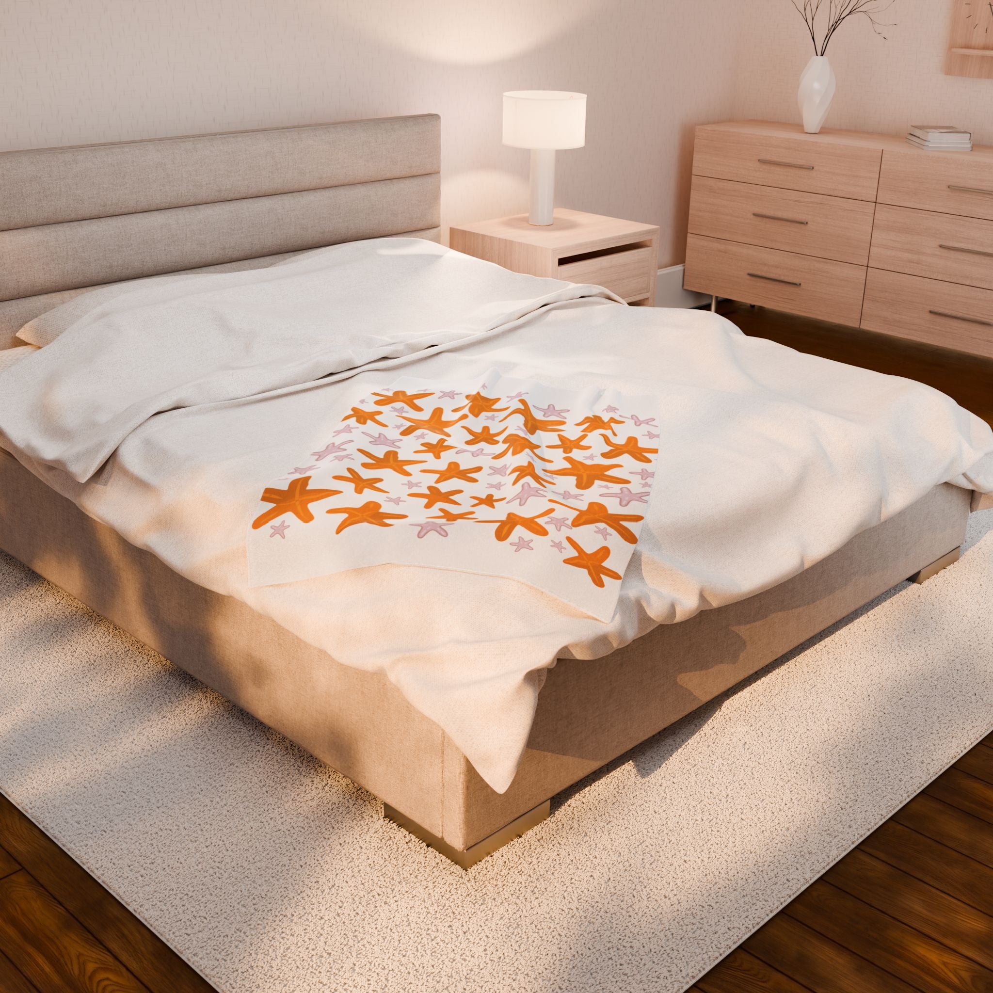 Orange Velveteen Plush Blanket
