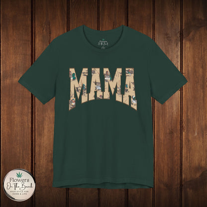 Mama Varsity Letters Duck Tee, Personalized Mama Tee, Mallard Duck Theme Shirt, Country Mama Apparel, Gift for Mom, Wildlife Lover Shirt