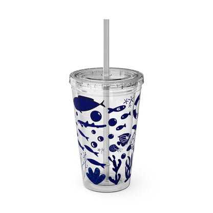 Personalized Kids 16 oz Tumbler with Straw, Kids Who Love Oceans Cup, Personalized Kids Gift