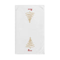 Peace - Minimalist Gold Christmas Tree Hand Towel