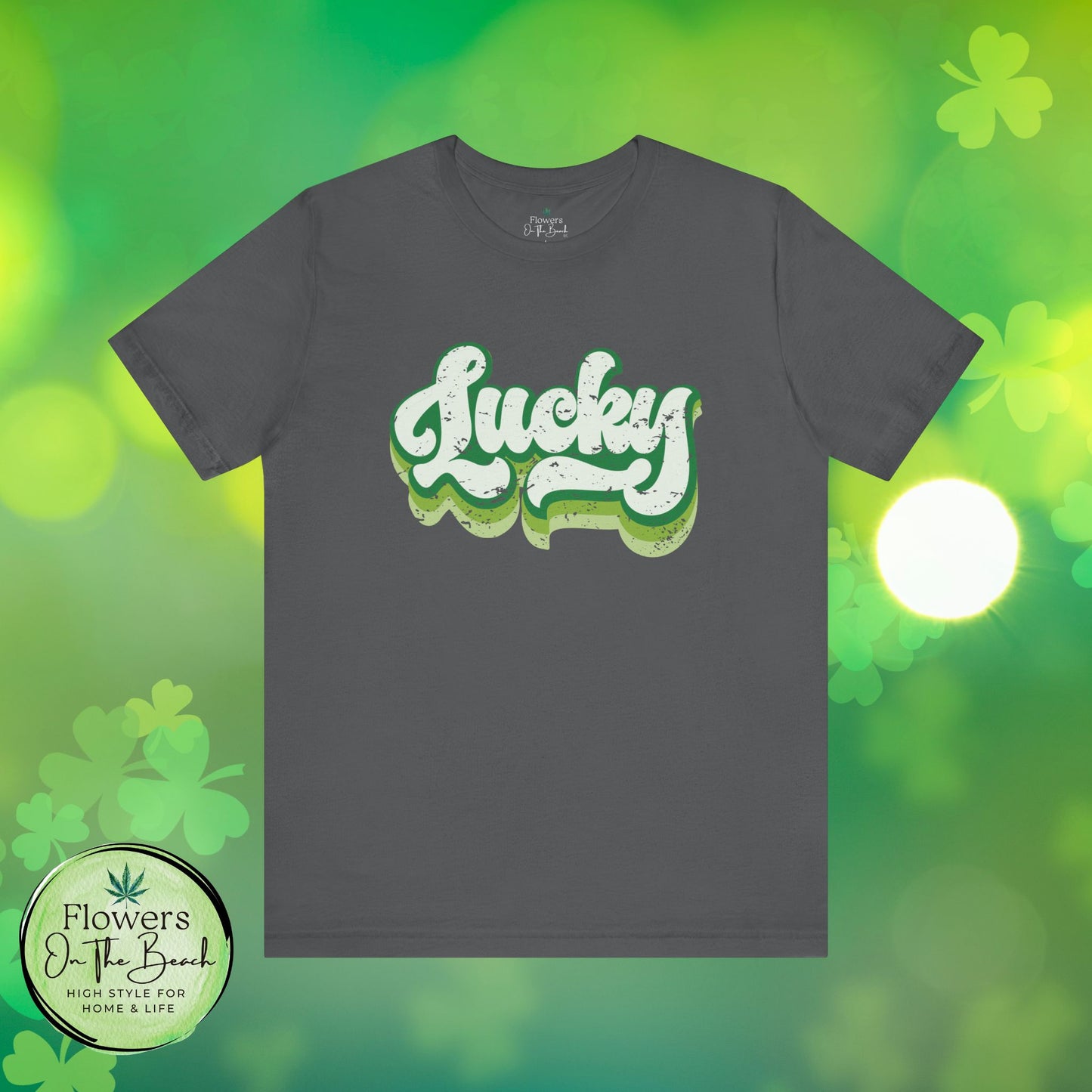 St Patrick's Day Lucky Tee, Simple Retro Unisex Jersey Shirt, Irish Shamrock Top, Green Clover T-Shirt Gift, Vintage Festival Clothing