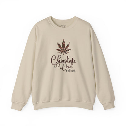 Chocolate and Weed Valentine's Tshirt, Unisex Long Sleeve Tee, Funny Marijuana Shirt, Stoner Gift, Cannabis Lover Top
