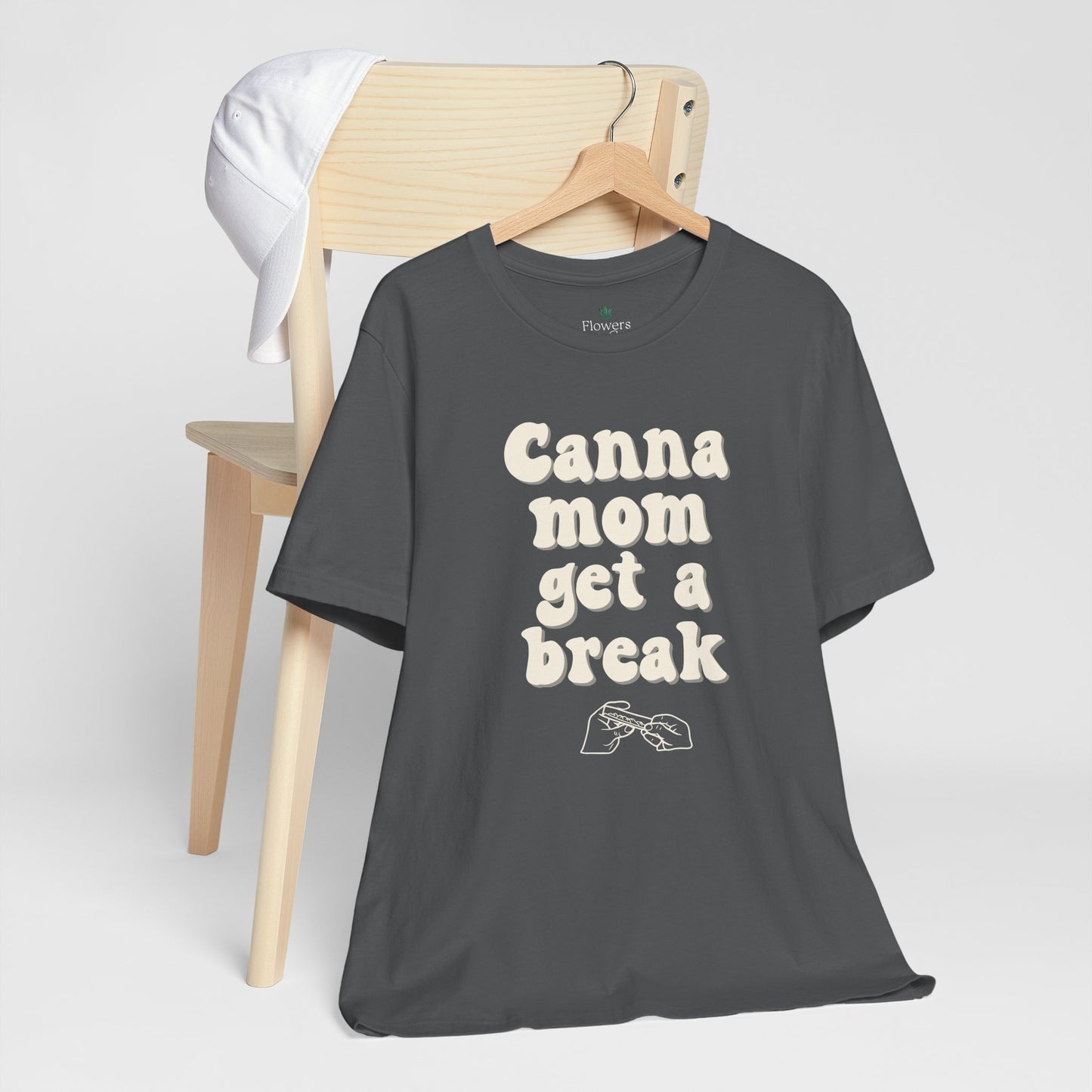 Canna Mom Get a Break Tee, Unisex Jersey T-Shirt, Cannabis Lover Gift, Relaxed Fit Tee, Perfect for Moms, Gift for 420 Celebrations