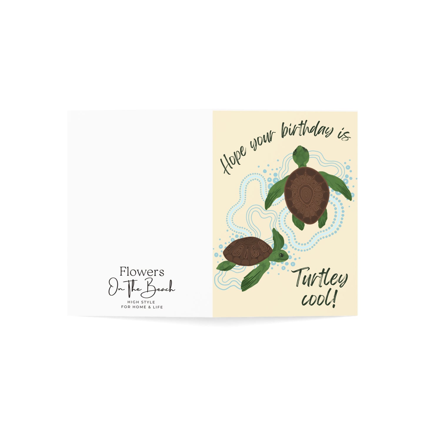 Blank Birthday Cards, Ocean Birthday Card, Turtle Lover Birthday Card, Turtley Awesome Card, Ocean Theme Birthday Card