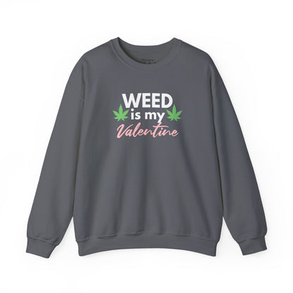 Valentine's Day Weed Long Sleeve Sweatshirt, Unisex Shirt Gift, Weed Lover Clothing, Funny Valentine Apparel, Cannabis Crewneck Jumper,