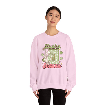 St Patrick's Day Crewneck Sweatshirt, Lucky Season Skeleton Hand Light Switch, Unisex Heavy Blend Pullover, Gift for St Paddy's Day,