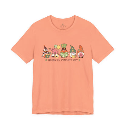 St Patrick's Day Tee, Gnomes Shirt, Happy St Patricks Day T-Shirt, Unisex Jersey, Holiday Gift, Green Clover Top