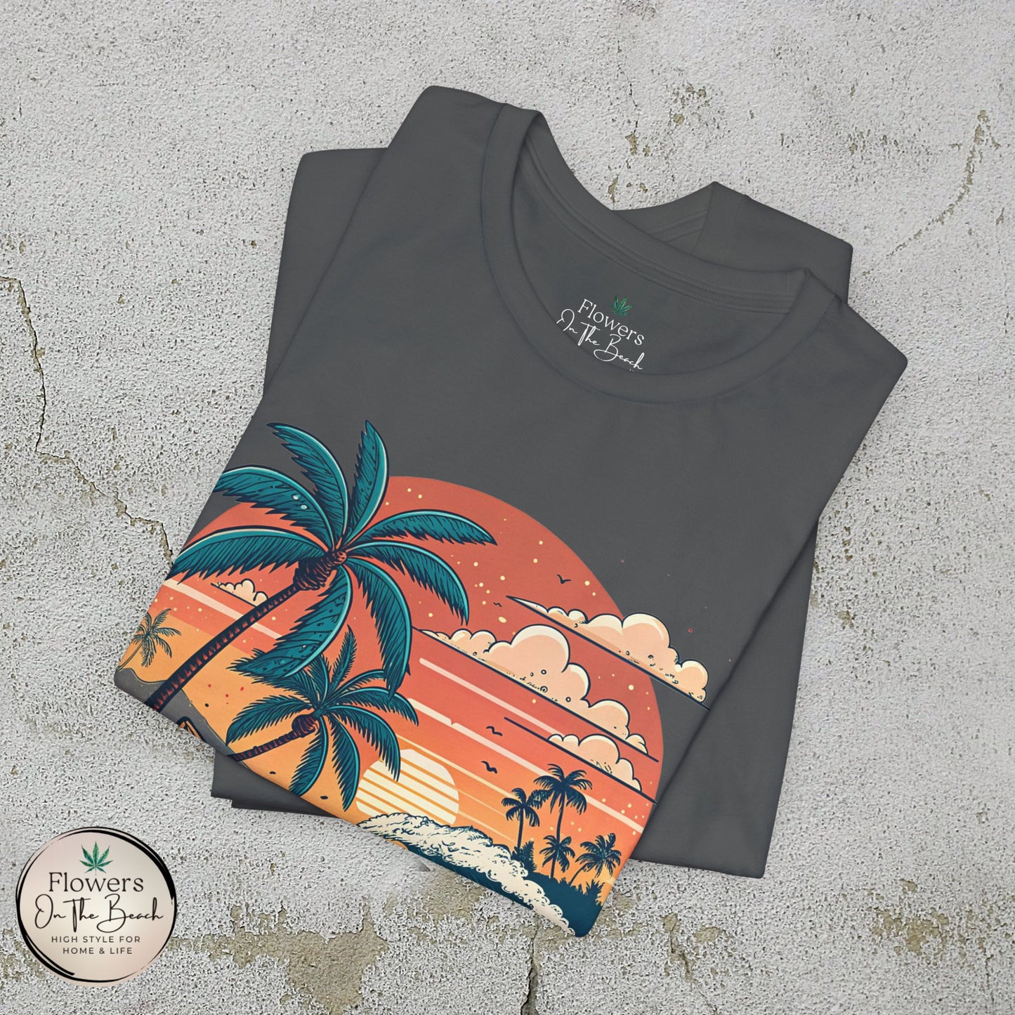 Beach Sunset Surfboards T-Shirt, Ocean Wave Tee, Summer Vacation Top, Beach Lover Shirt, Tropical Beach Apparel