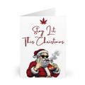 Stylish Cannabis-Inspired Greeting Cards (set of 5), Stoner Holiday Card, 420 Greeting Card, Santa Card, Unique Christmas Card
