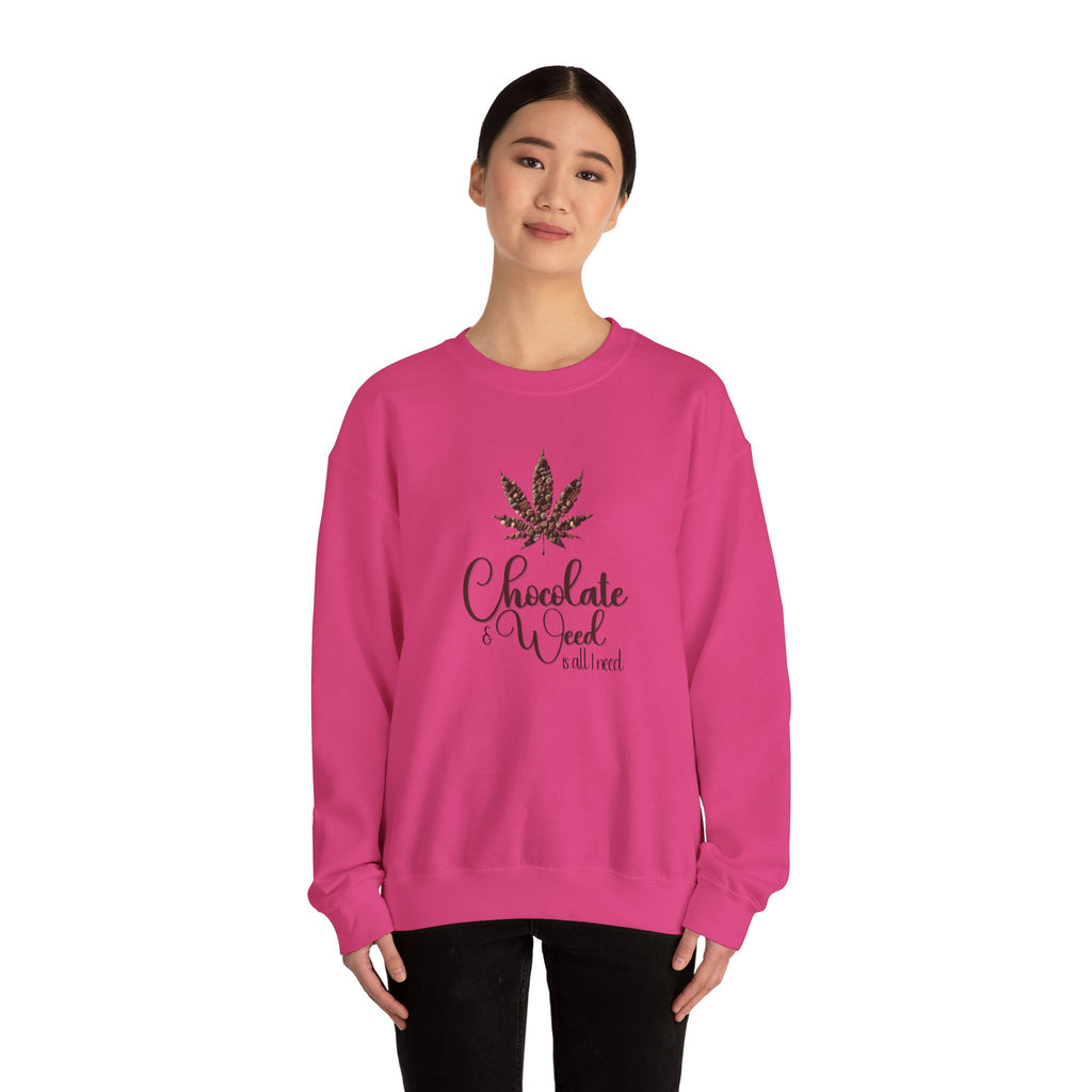 Chocolate and Weed Valentine's Tshirt, Unisex Long Sleeve Tee, Funny Marijuana Shirt, Stoner Gift, Cannabis Lover Top