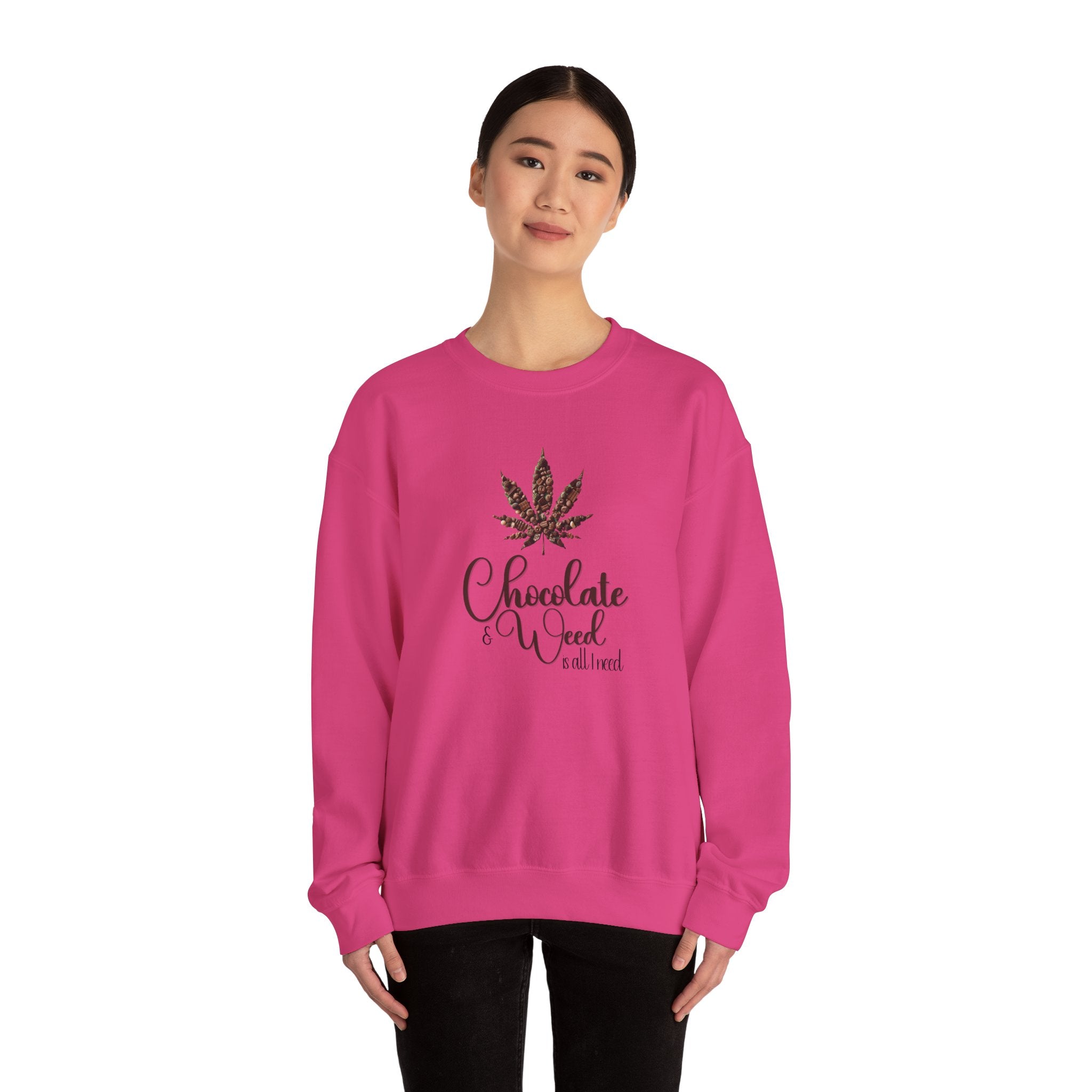 Chocolate and Weed Valentine's Tshirt, Unisex Long Sleeve Tee, Funny Marijuana Shirt, Stoner Gift, Cannabis Lover Top
