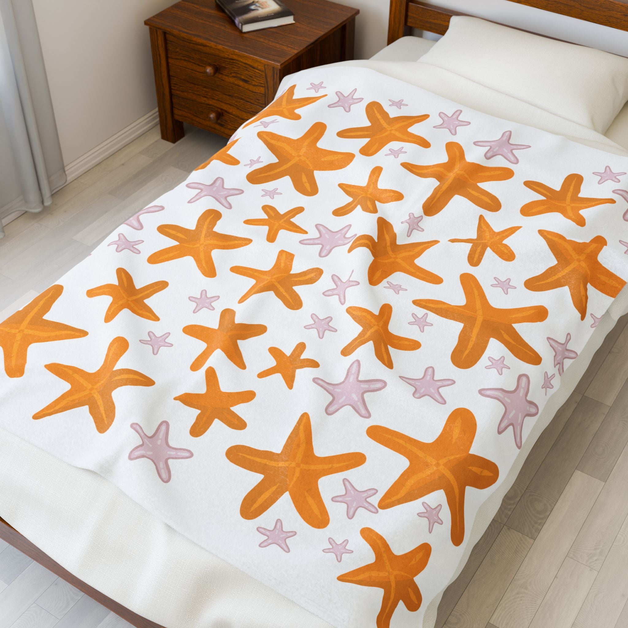 Orange Velveteen Plush Blanket