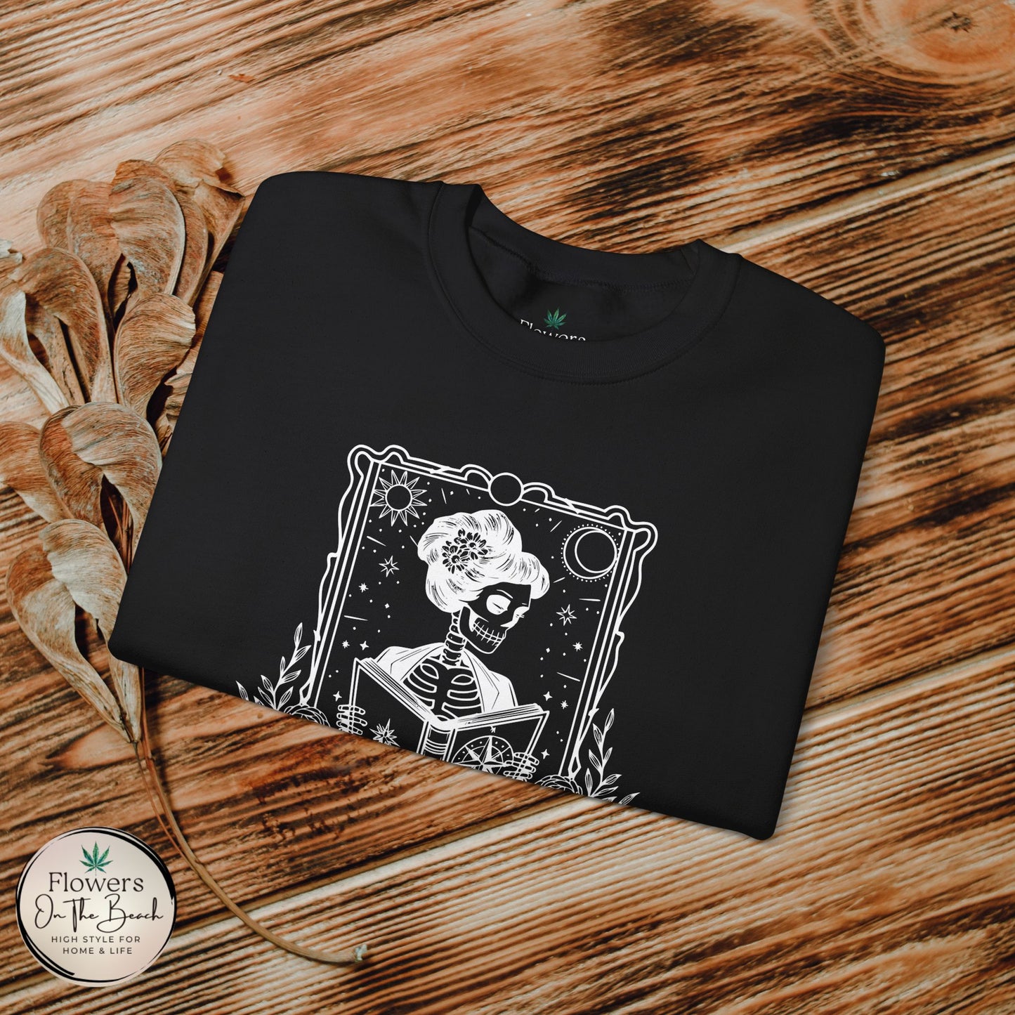 Tarot Card Skeleton Sweatshirt, The Reader Graphic Design, Gift for Tarot Lovers, Skeleton Clothing, Gothic Sweatshirt, Book Lover Apparel