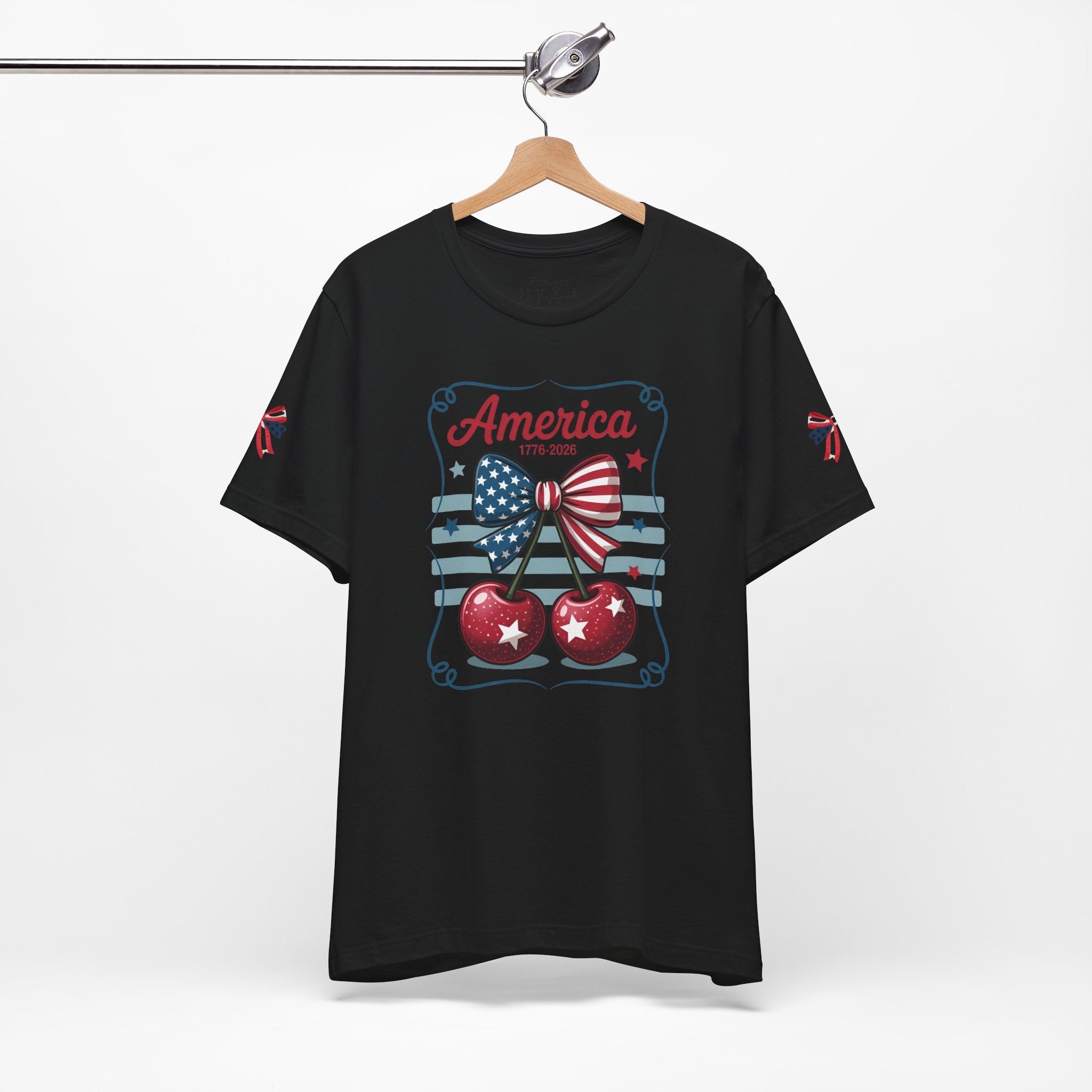 Patriotic 250th Cherries & Bows Tee — America's 250th Anniversary T-Shirt