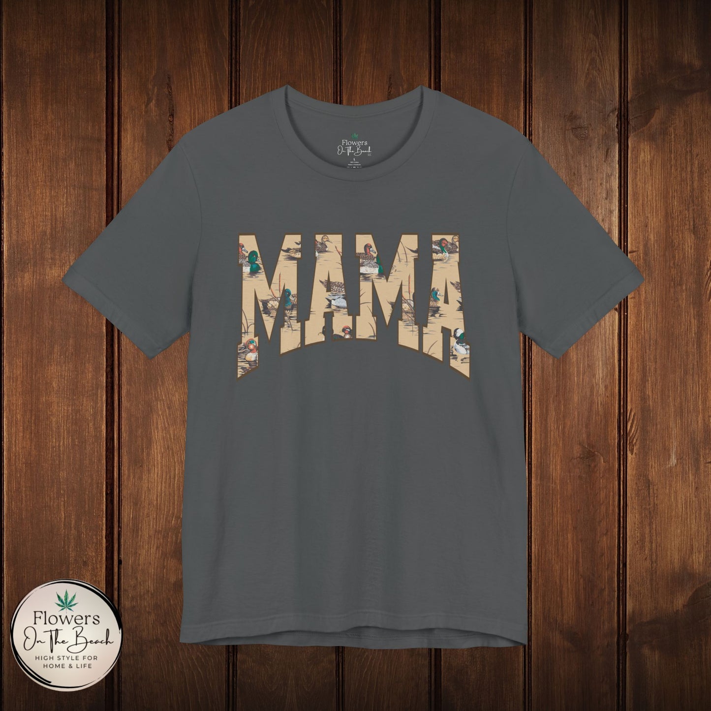 Mama Varsity Letters Duck Tee, Personalized Mama Tee, Mallard Duck Theme Shirt, Country Mama Apparel, Gift for Mom, Wildlife Lover Shirt