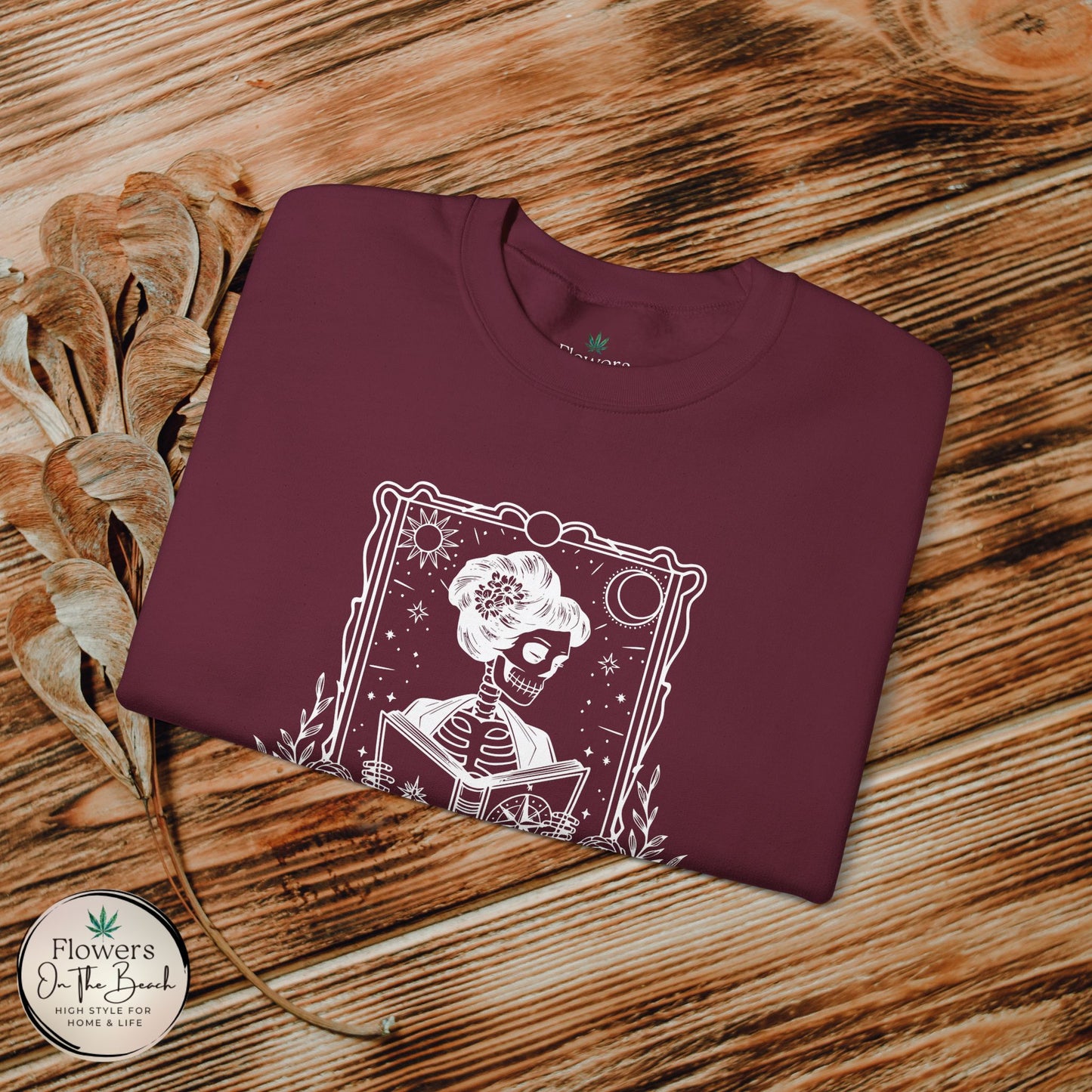 Tarot Card Skeleton Sweatshirt, The Reader Graphic Design, Gift for Tarot Lovers, Skeleton Clothing, Gothic Sweatshirt, Book Lover Apparel