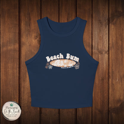 Beach Bum Tank Top, Tank Top with Surfboard, Women's Summer Sleeveless Shirt, Beach Lover Gift, Surfing Apparel